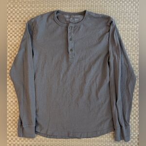 Flint and Tinder Men's Gray Long Sleeve Henley Shirt